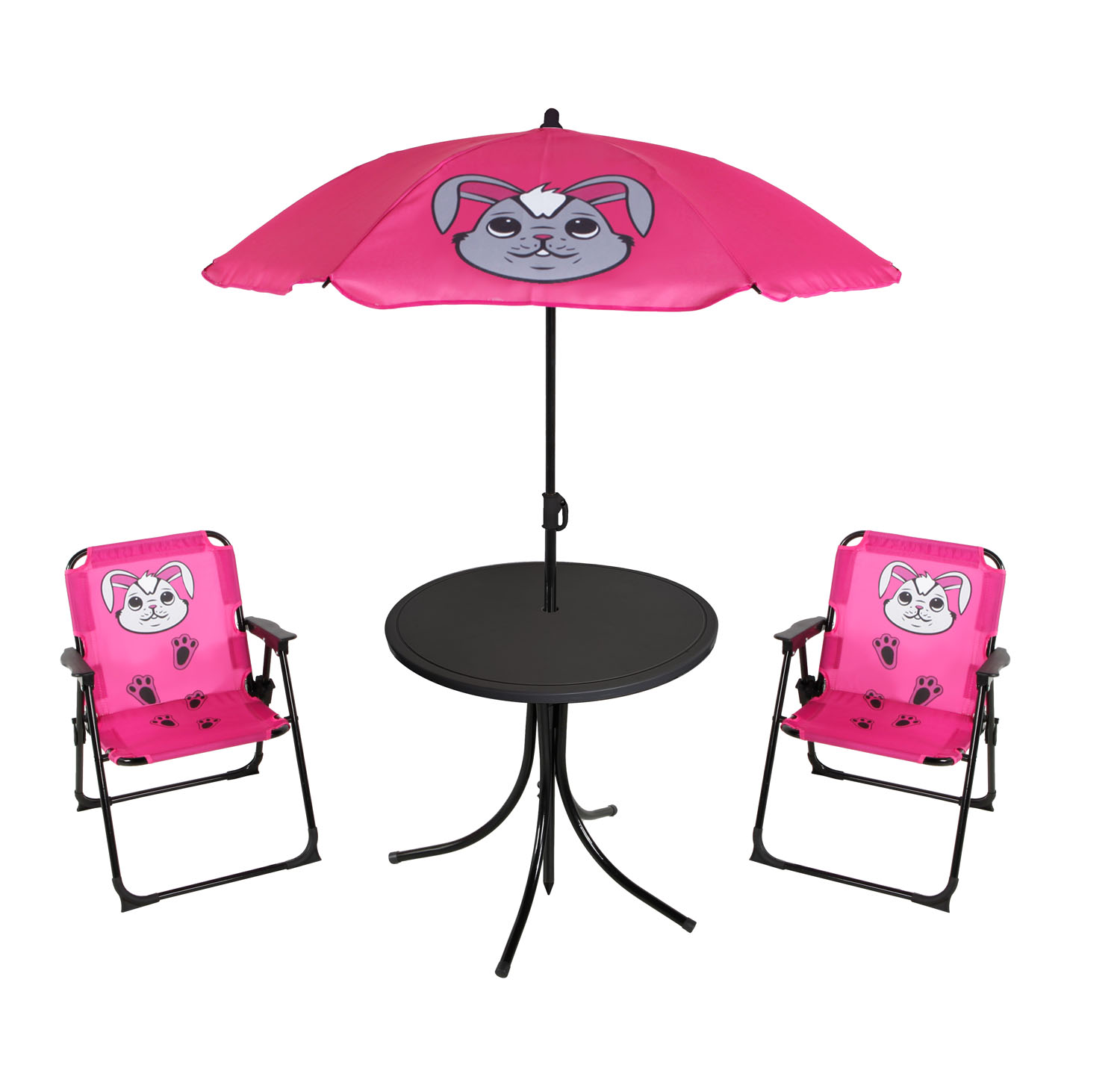 Kinder Campingset Campingstuhl Anglersessel Sonnenschirm Tisch Hase