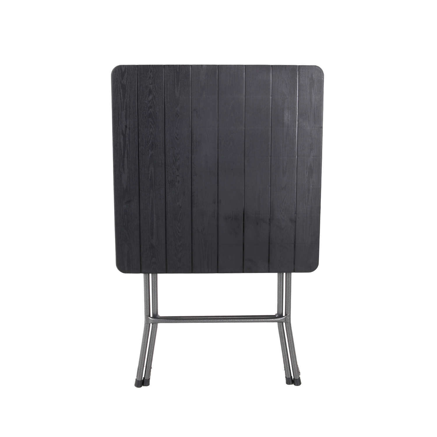 Bistroset Sitzgruppe Gartenmöbel 3-teilig schwarz Rattan-Holz Optik