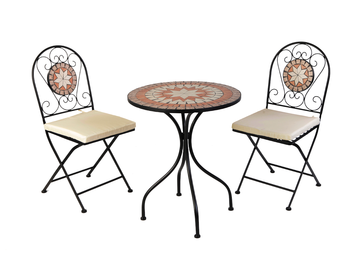 Mosaik Set Gartenset Gartengruppe Sitzgruppe Gartenmöbel klappbar Sitzkissen