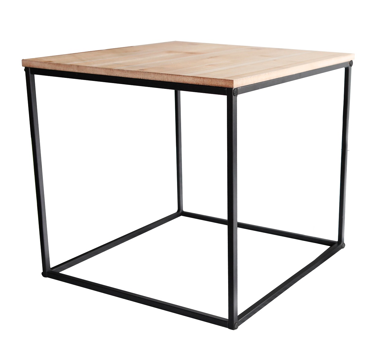 Beistelltisch Metalltisch Holz Kiefer Couchtisch Sofatisch Kaffeetisch 39x39 cm
