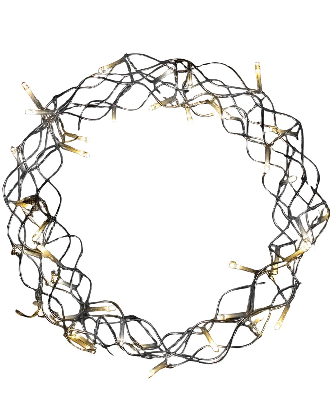 40 LED Metallkranz Ø 30 cm Weihnachtskranz Lichterkette Batterie Deko Warmweiß