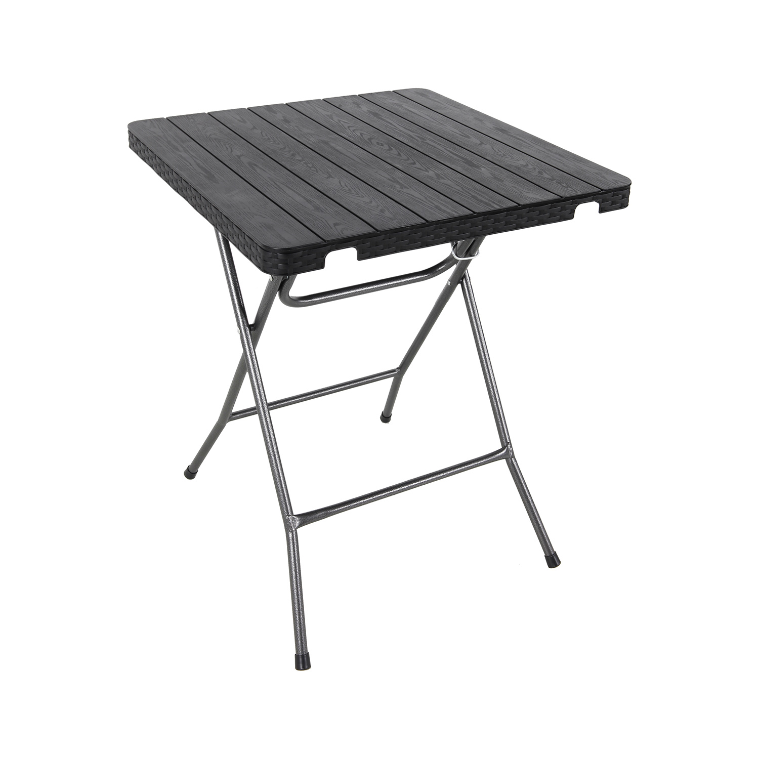 Bistroset Sitzgruppe Gartenmöbel 3-teilig schwarz Rattan-Holz Optik