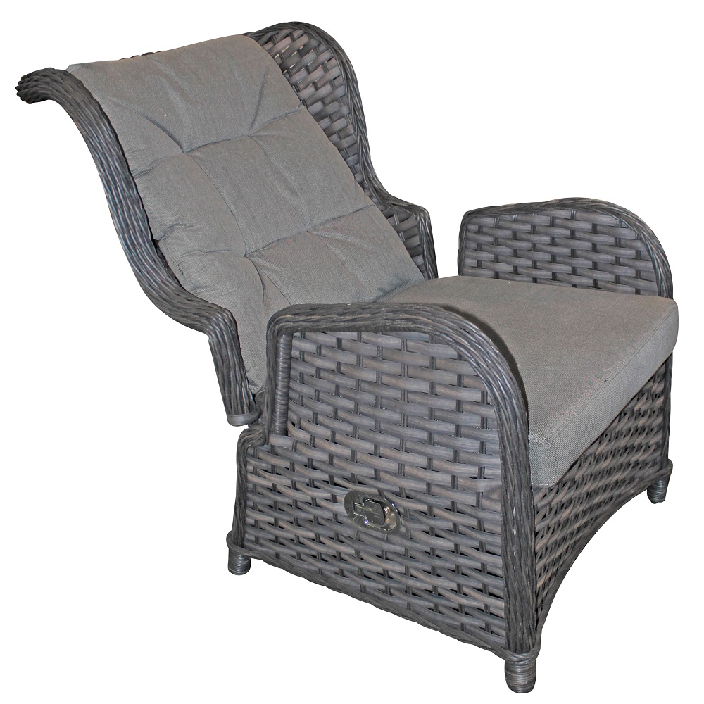 Verstellbarer Polyrattan Comfort Relax Ohrensessel Gartensessel Polstersessel
