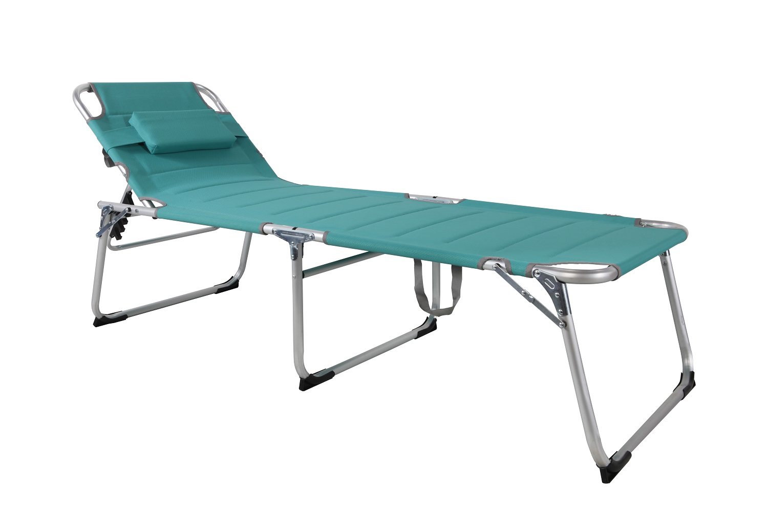 2er-Set XXL Aluminium Gartenliege Sonnenliege gepolstert Kopfkissen klappbar 2 m