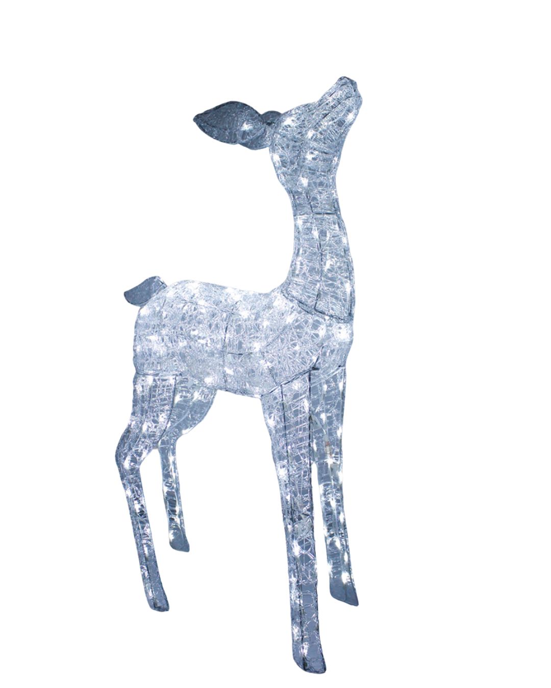 XL LED Acryl Hirschkuh Weihnachtsfigur 104cm beleuchtet Weihnachtsdeko Außen & Innen kaltweiß
