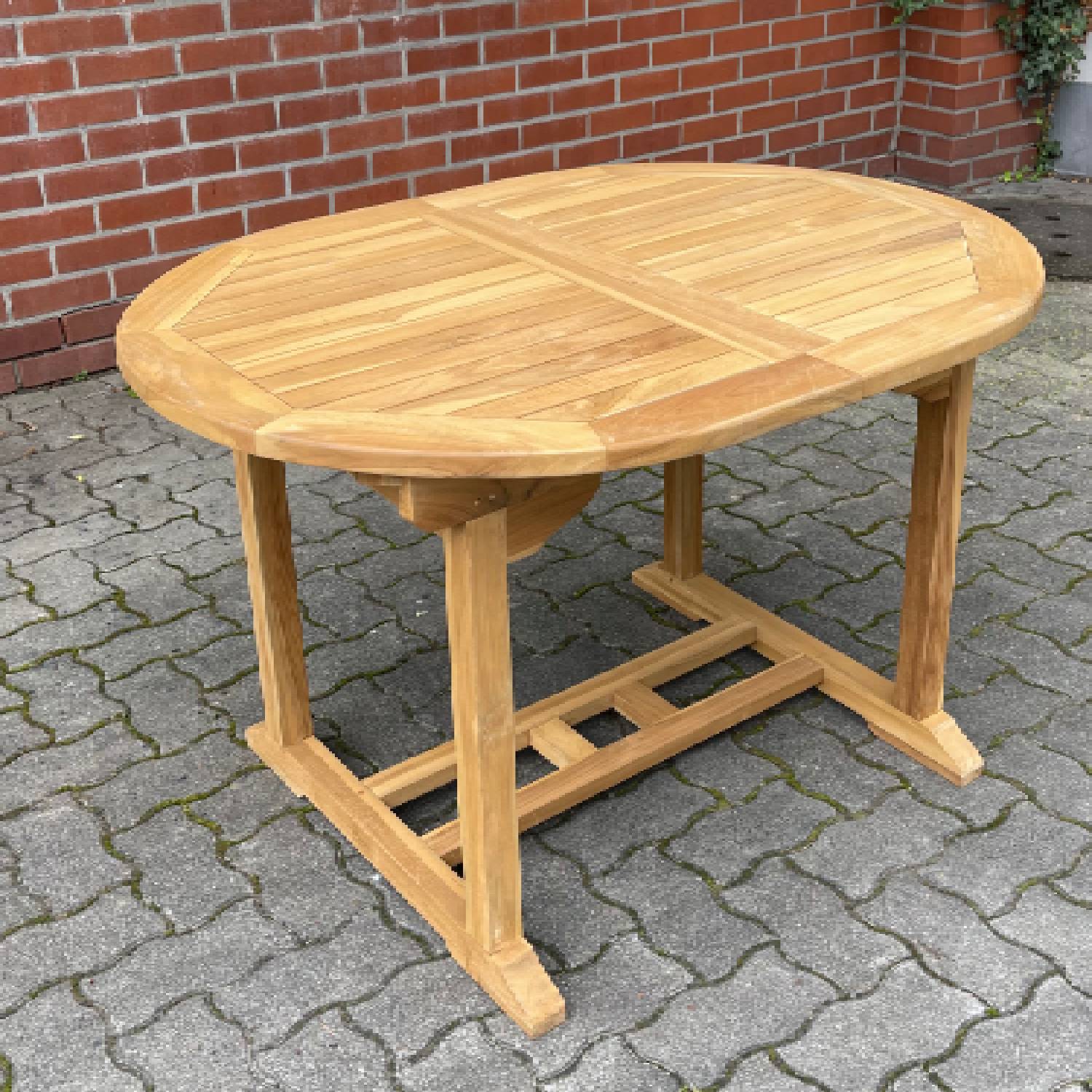 Teak Tisch Gartentisch Garten ausziehbar Esstisch Teakmöbel Holztisch 170/120cm