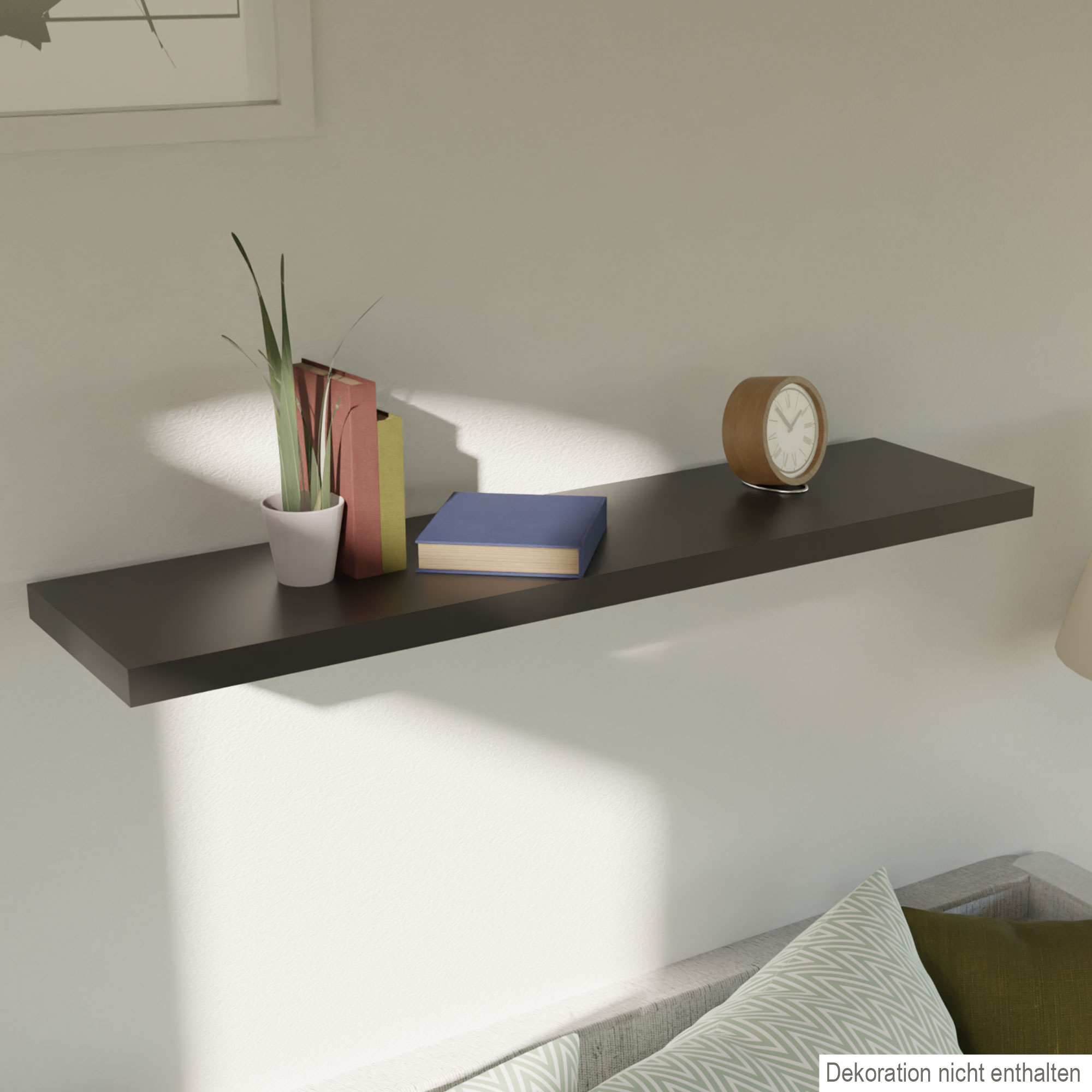 Wandregal Schweberegal Bücherablage Hänge Regal Dekoregal Wandboard Schwarz