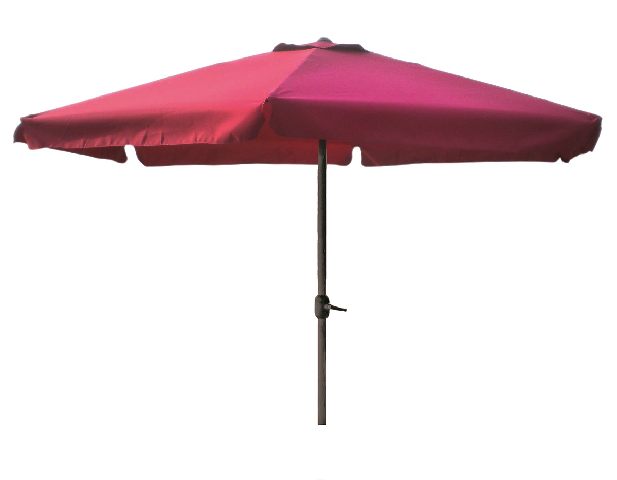 XL Alu Sonnenschirm Ø 3m Kurbelschirm Gartenschirm Marktschirm Krempe burgundrot