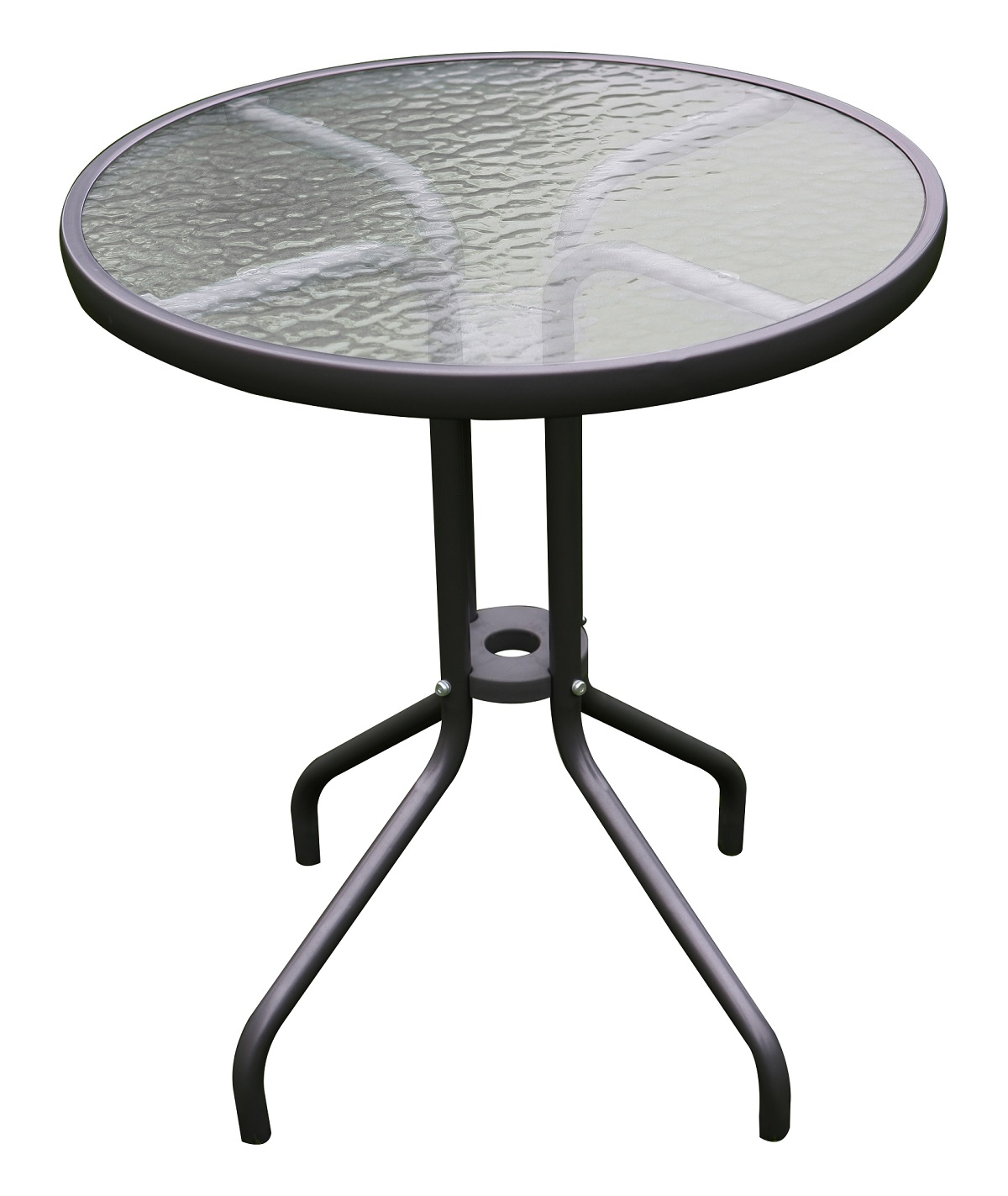 Bistrotisch Balkontisch Gartentisch Terrassentisch Glastisch dunkelgrau ⌀ 60 cm
