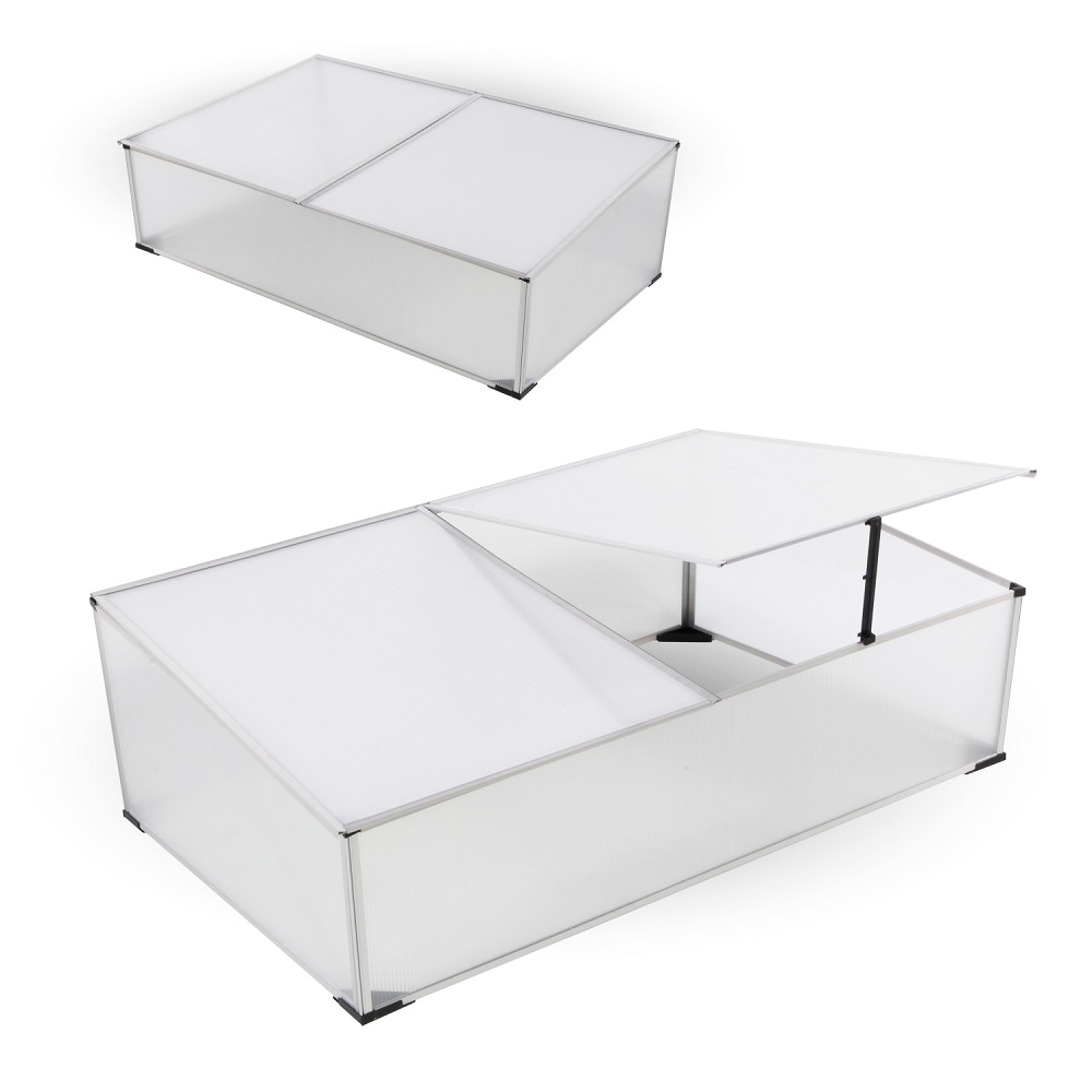 Frühbeet Gewächshaus Aluminium Frühbeetkasten Pflanzenhaus 120x80x40cm