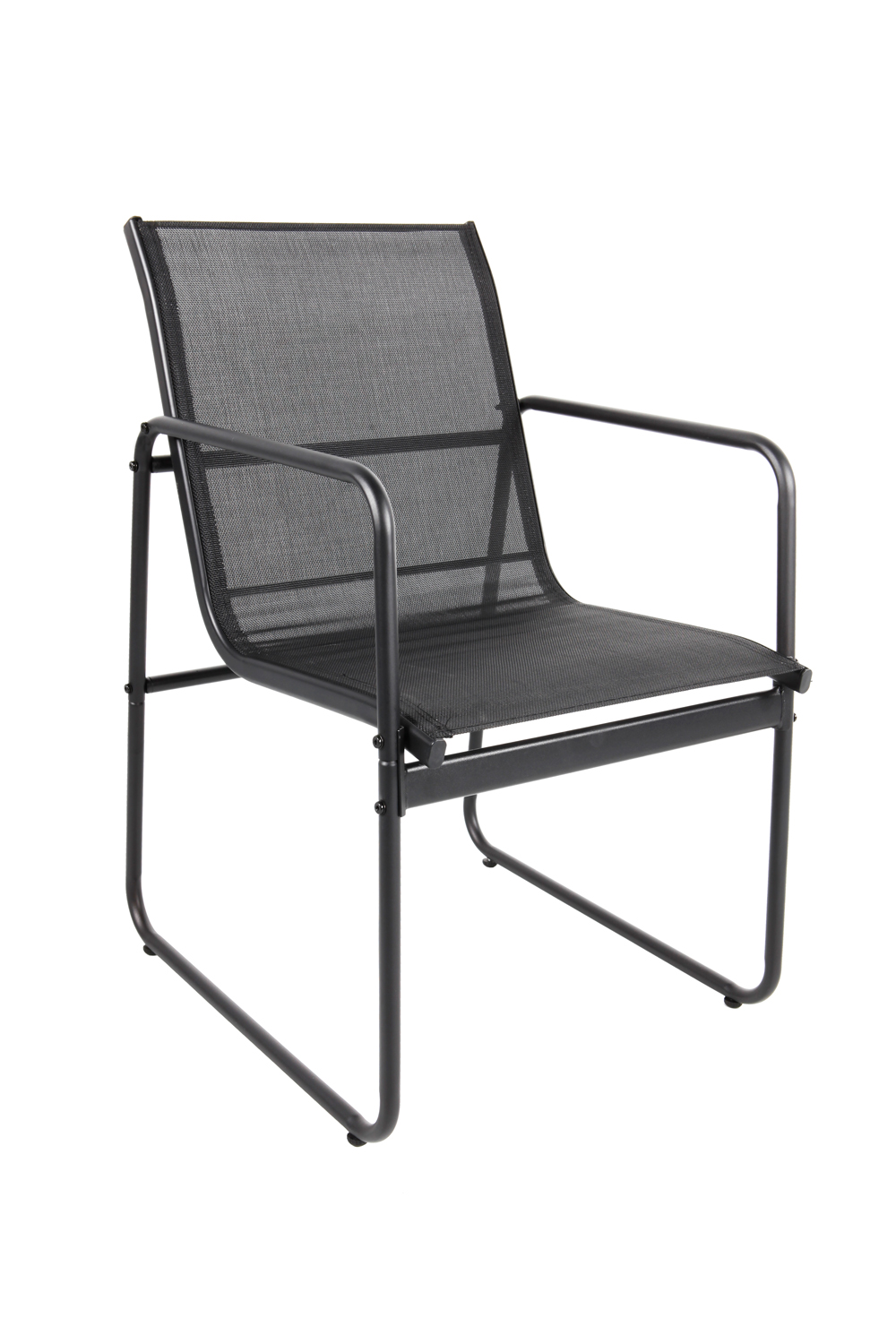 Lounge Sessel Gartenstuhl Gartenmöbel Stahl Metallrahmen schwarz