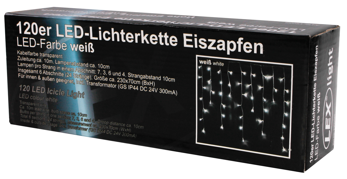 120er LED Eiszapfen Lichtervorhang Lichterkette Außen Innen Weihnachtslicht weiß