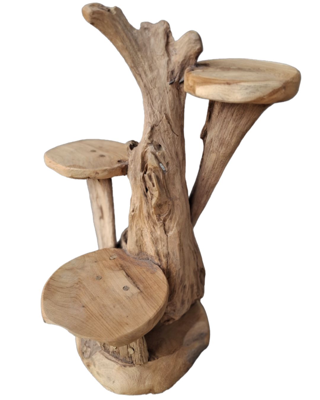 Blumentreppe Teak Holzregal Pflanzentreppe 3 Etagen Unikat 60cm