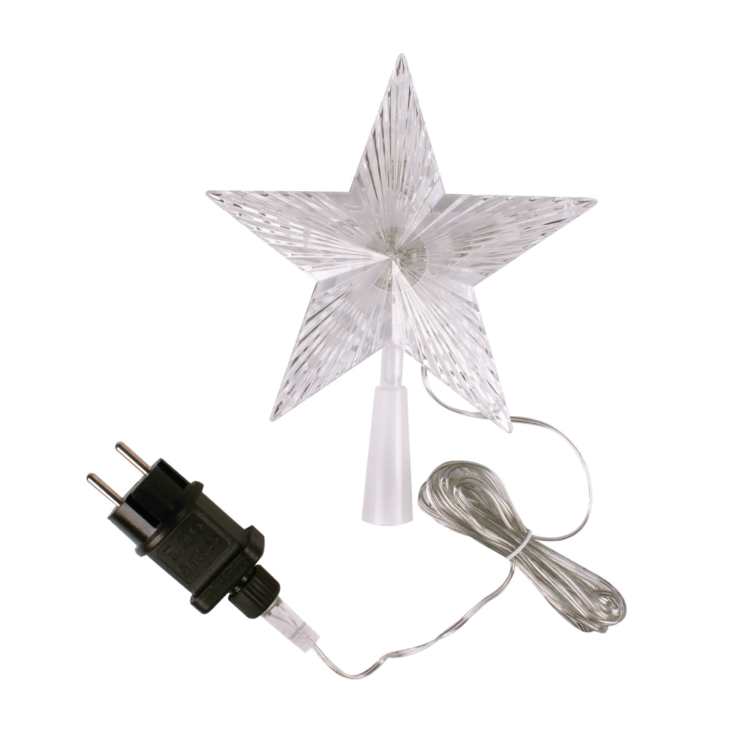 Weihnachtsbaum Spitze Stern LED beleuchtet warmweiß Innen Christbaum Baumschmuck