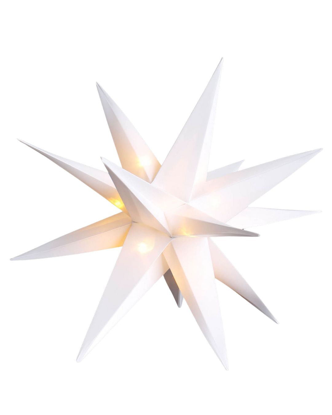 LED 3D Leuchtstern Ø 25 cm Lichterstern Batterie Timer In-Outdoor Advent Weiß