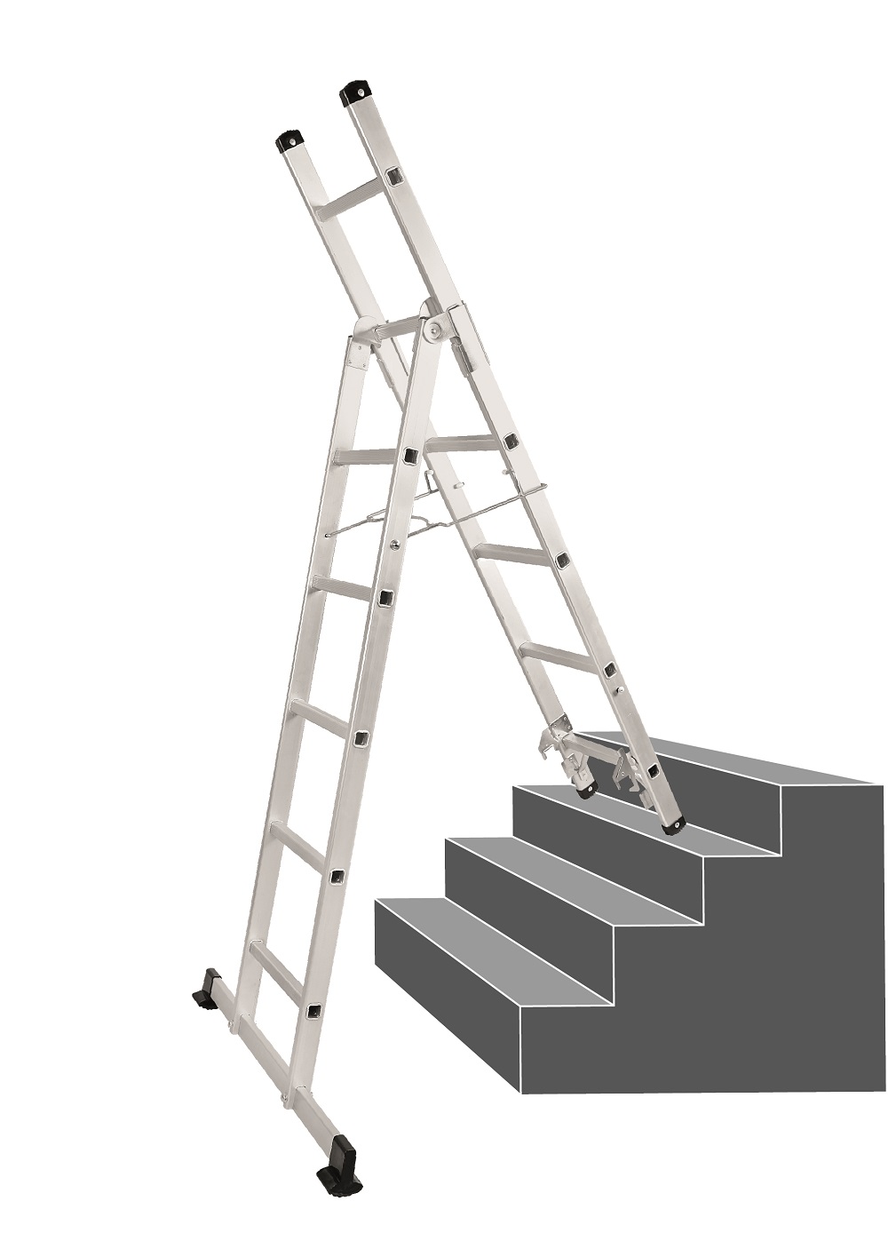 Alu 3 in 1 Kombileiter Mehrzweckleiter Schiebeleiter Anlegeleiter 11 stufig