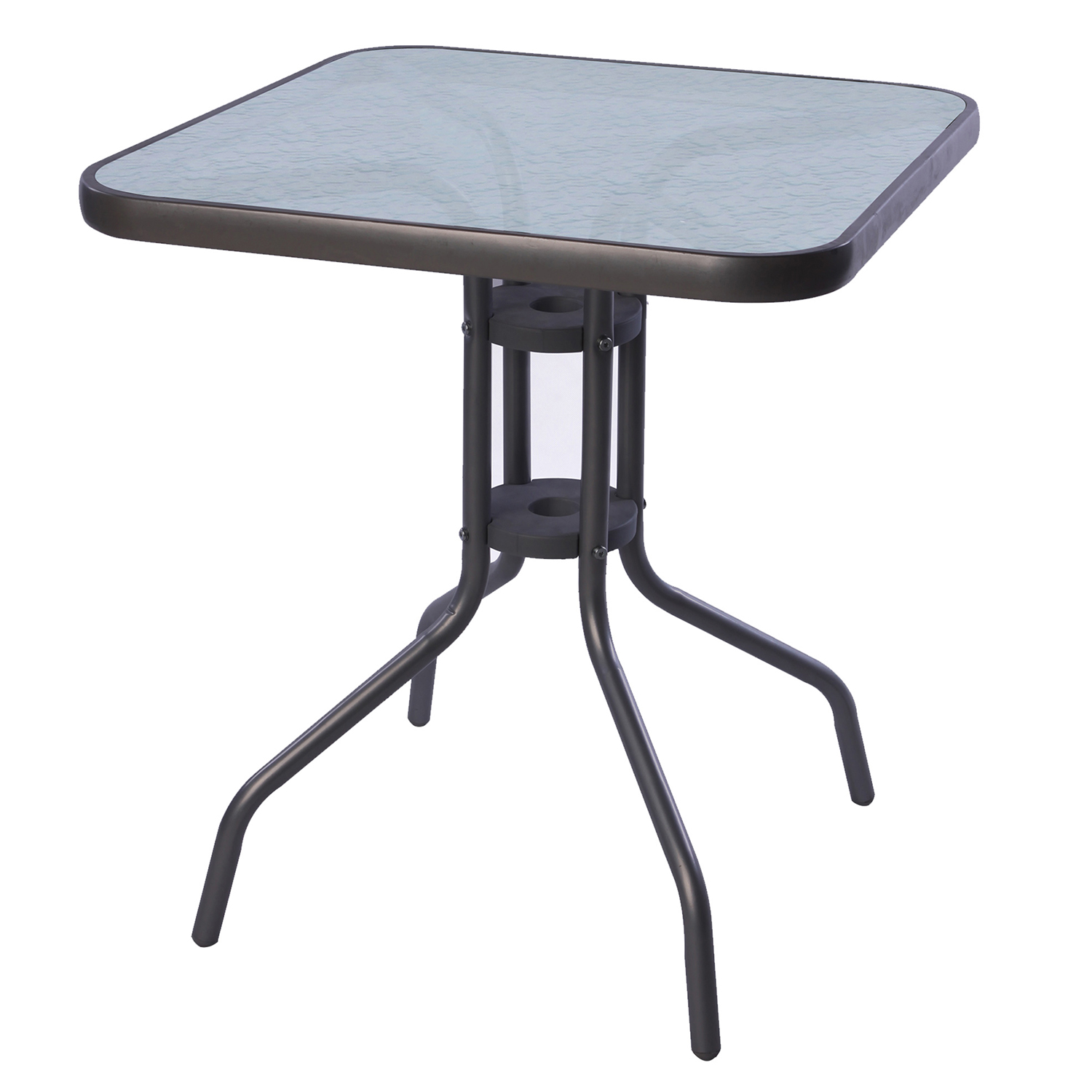 Bistrotisch Balkontisch Gartentisch Terrassentisch Glastisch dunkelgrau 60x60 cm