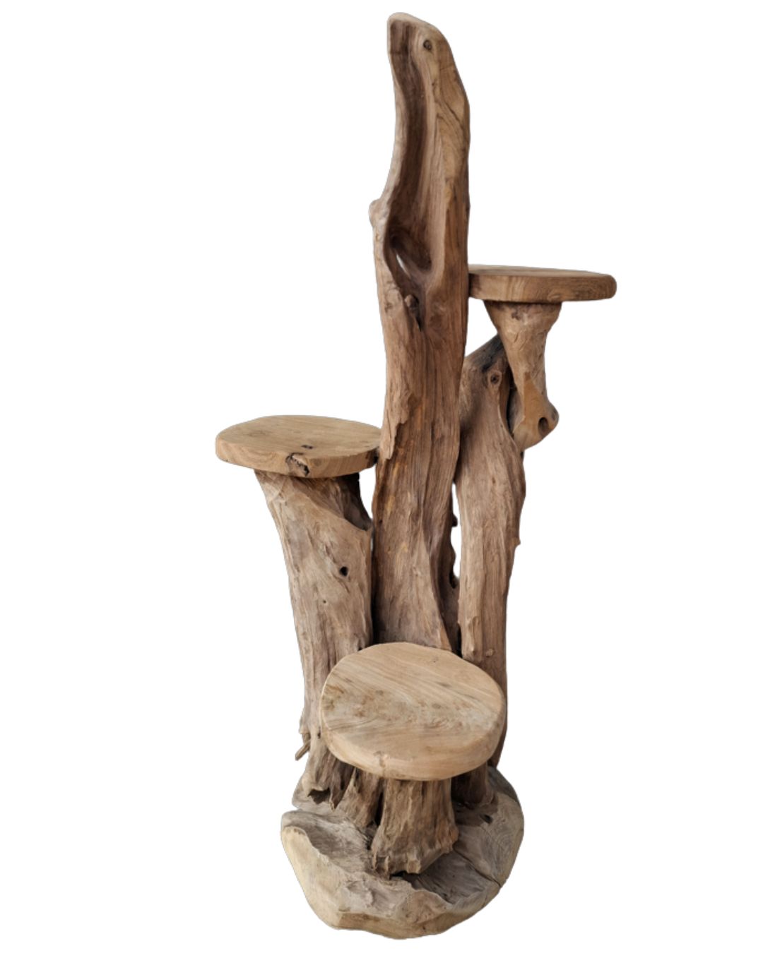 Blumentreppe Teak Holzregal Pflanzentreppe 3 Etagen Unikat 60cm