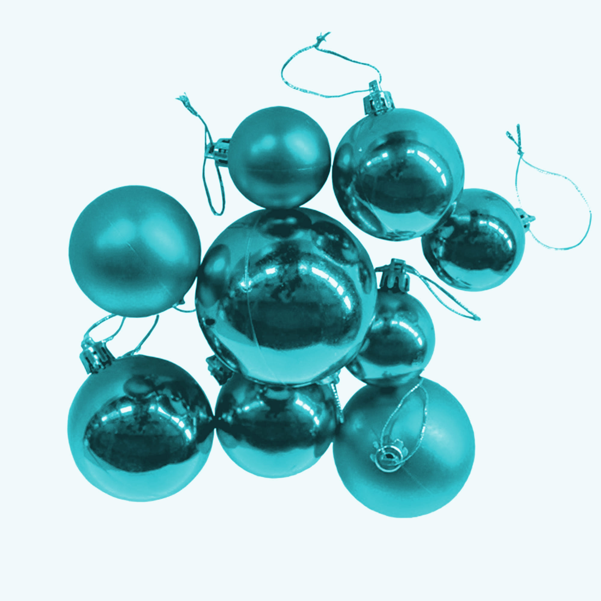 Christbaumkugeln 30 Stück petrol Weihnachtskugeln Box Weihnachtsdeko Baumschmuck