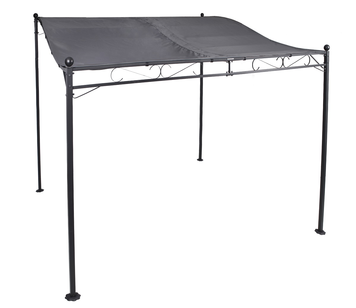 Pavillon Gartenpavillon 2,5x3 m Anbaupavillon Terrasse Pergola Sonnenschutz PU grau