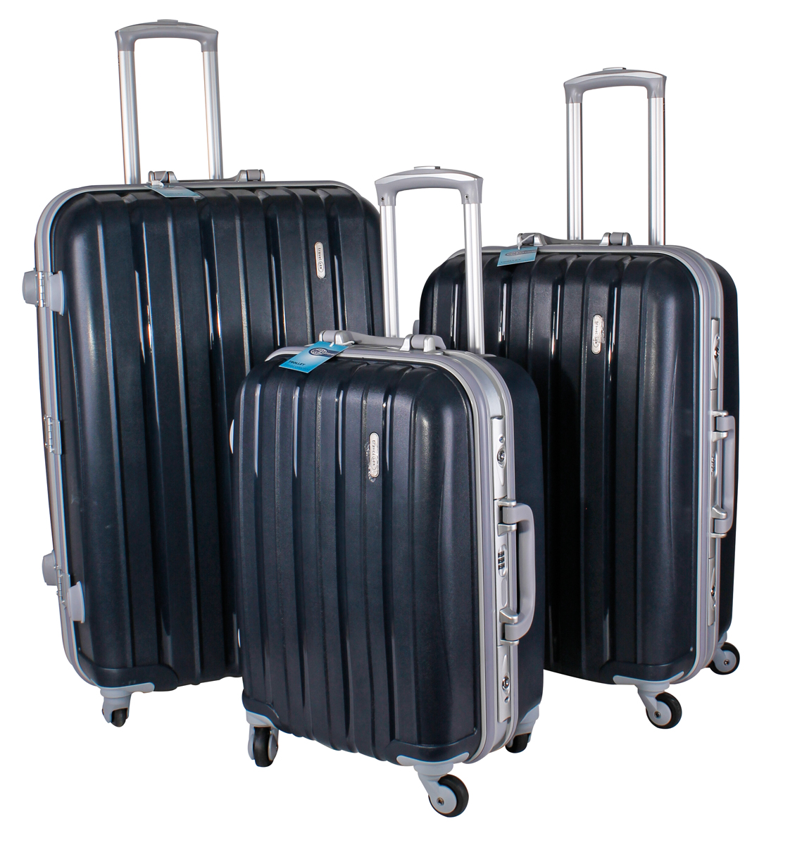 LEX 3tlg. PP Aluminuim Rahmen Reisekoffer Trolley Reisetasche Gepäck Farbauswahl