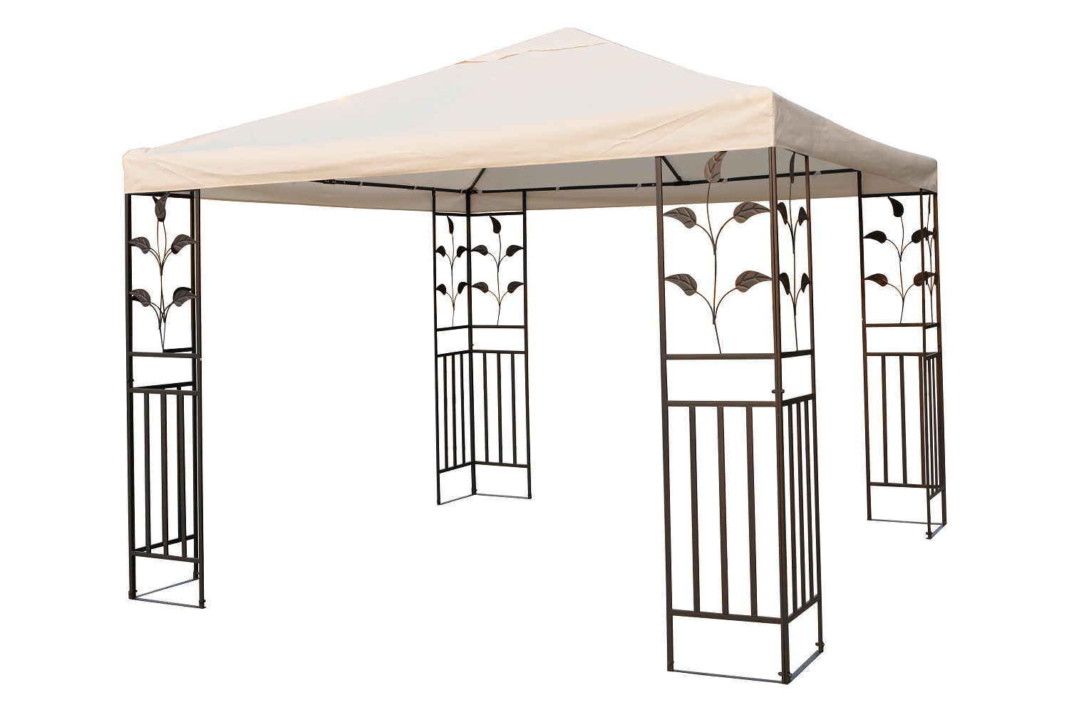 Metallpavillon 3x3 m Pavillon Pergola Gartenpavillon Partyzelt Festzelt stabil beige