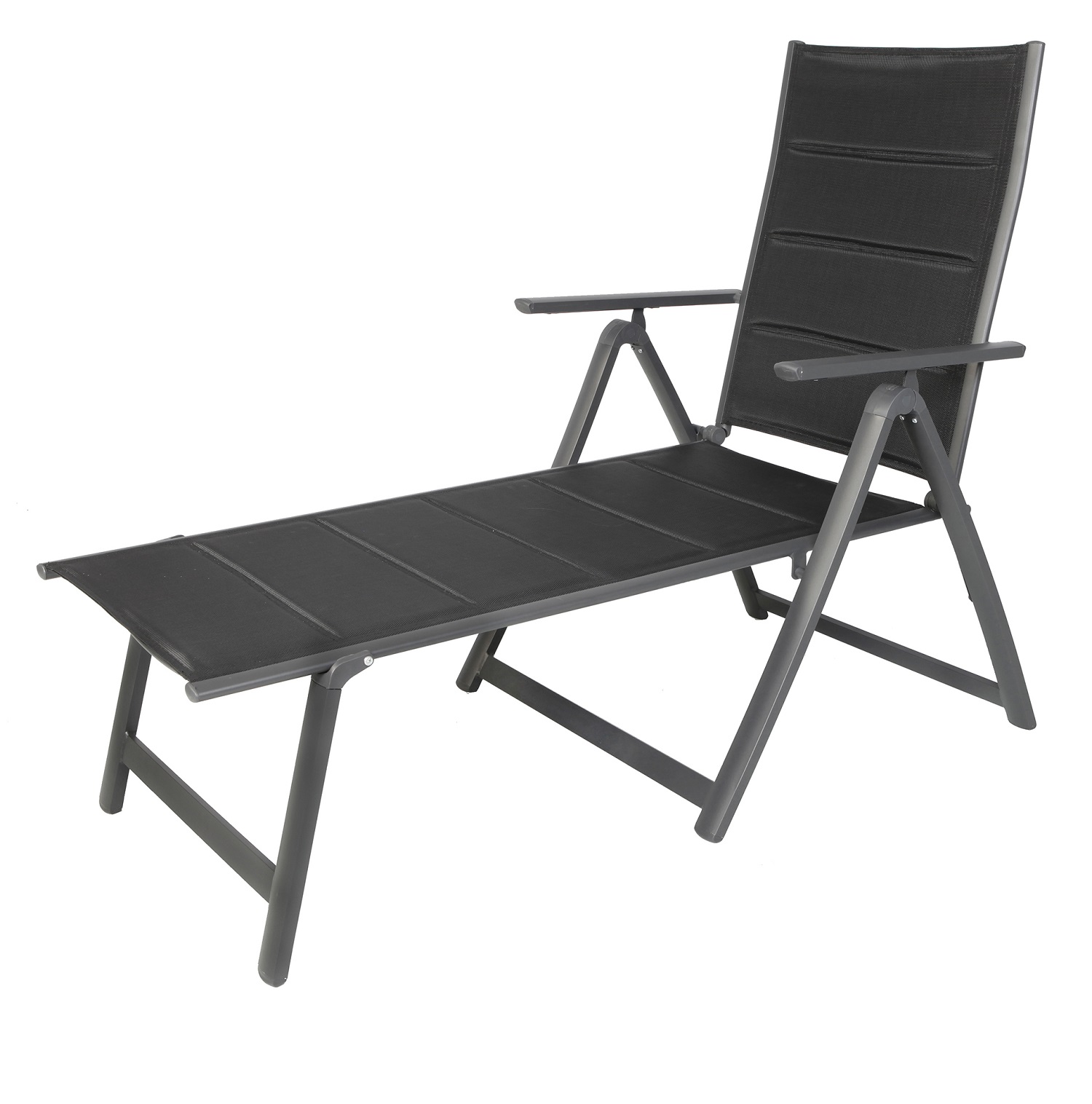 Alu Gartenliege 6-fach neigbar gepolstert Sonnenliege Gartenmöbel Strandliege