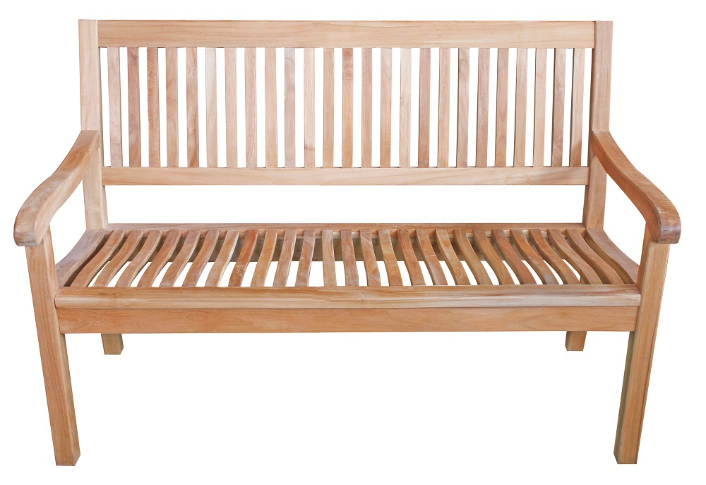 Premium Teak Gartenbank Teakbank Parkbank Kingsbury Armlehnen 120cm