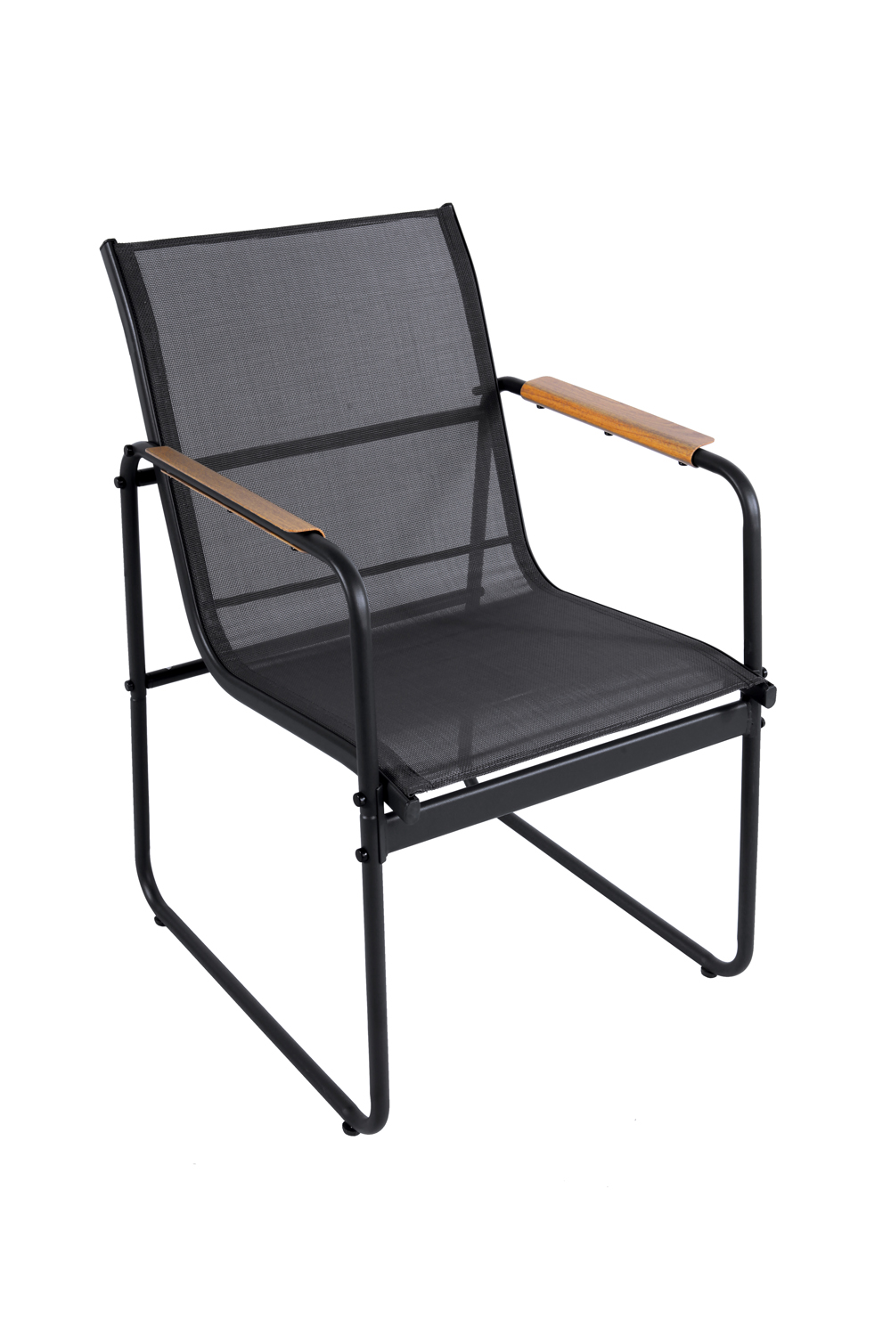 Lounge Sessel Gartenstuhl Gartenmöbel Stahl schwarz Metallrahmen