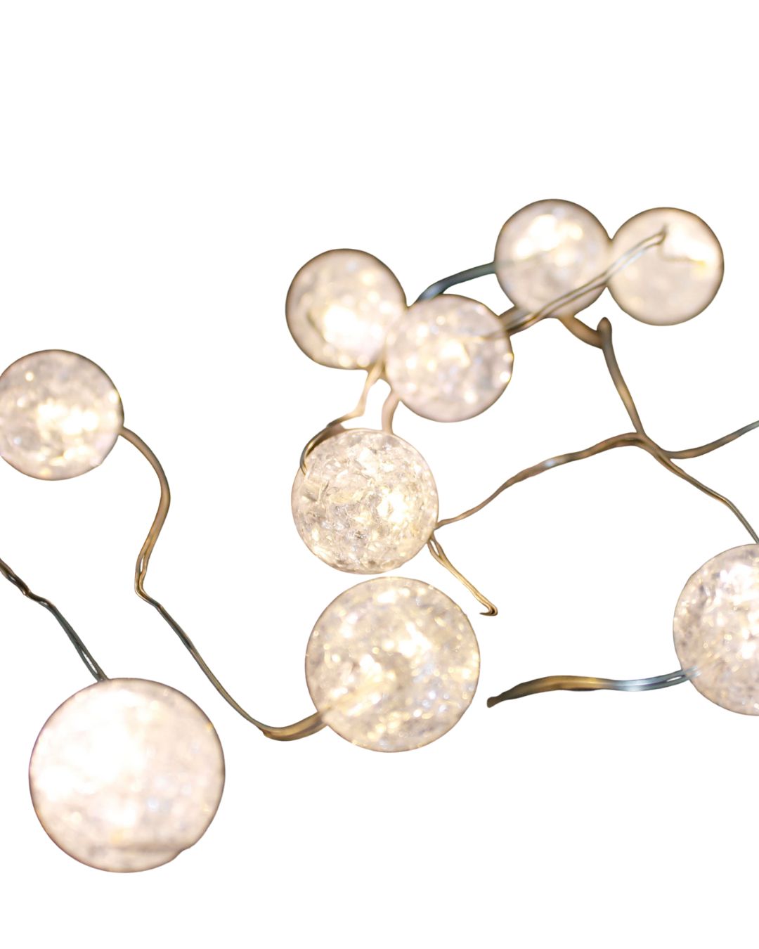 LED Kugellichterkette Acrylkugel Batterie Weihnachtsdeko 10 LEDs warmweiß Timer