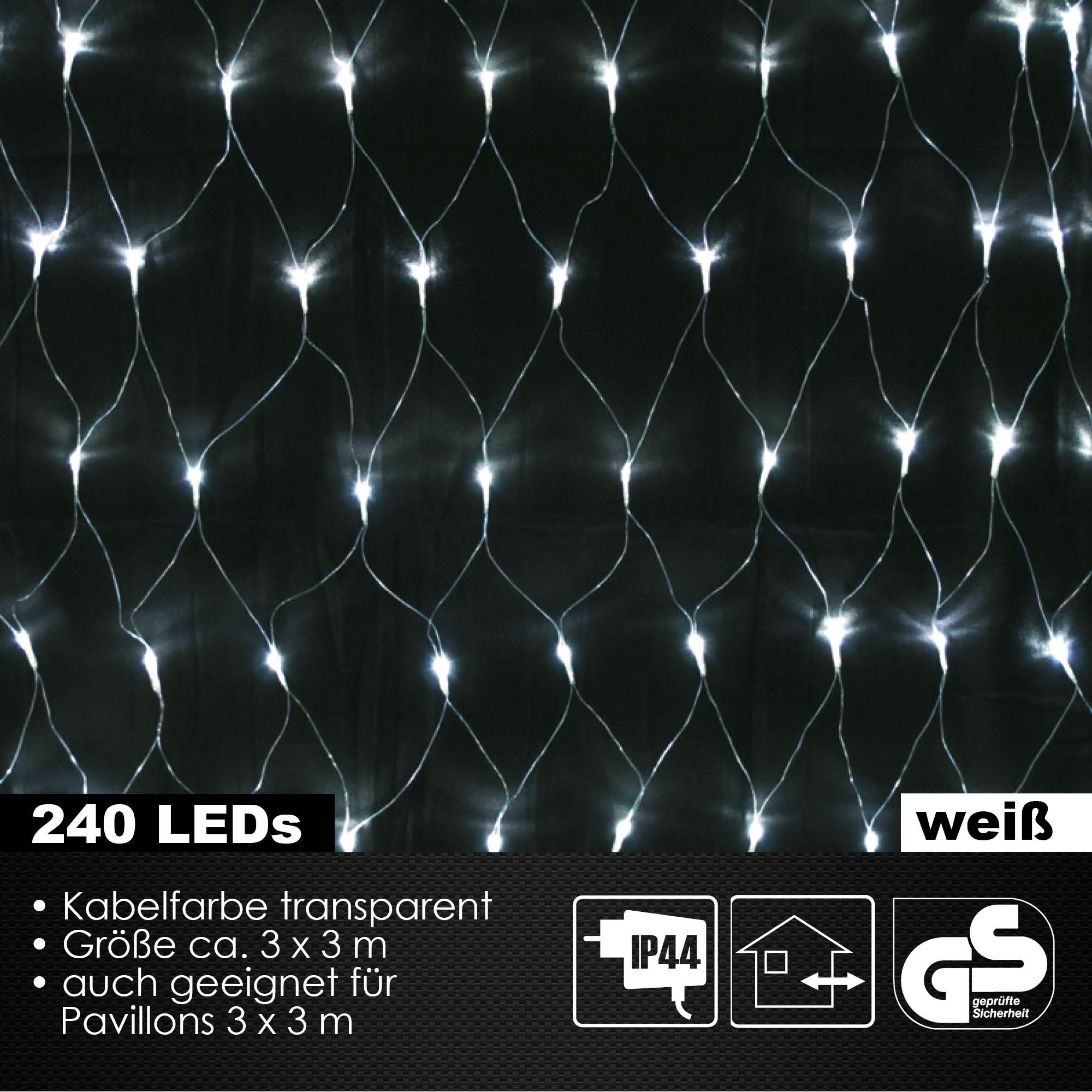 240er LED Lichternetz Lichterkette Außen Innen Party Weihnachtsbeleuchtung weiß