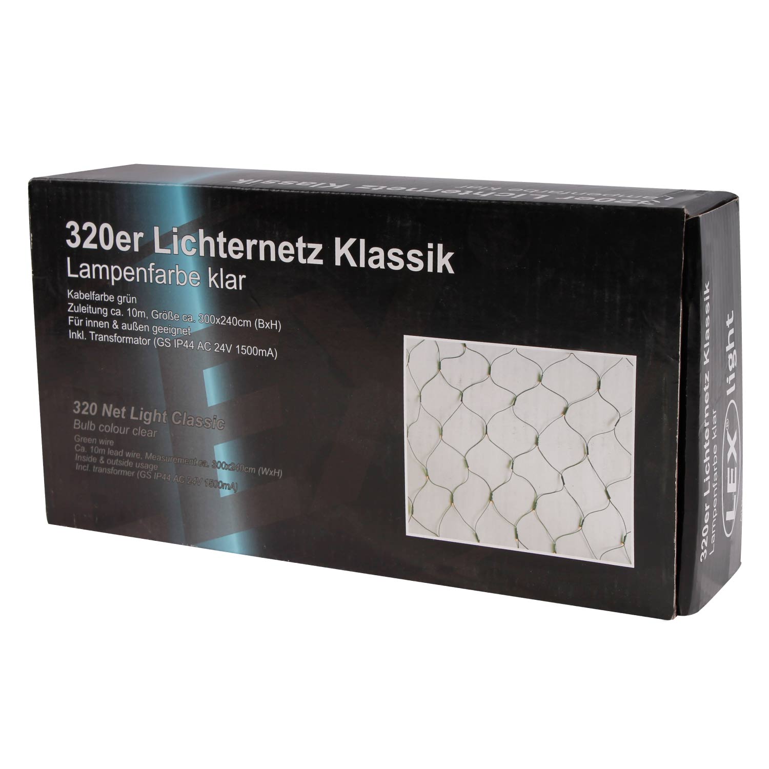 Lichternetz Lichterkette Lichtervorhang 320 Lichter außen/innen warmweiß Netz