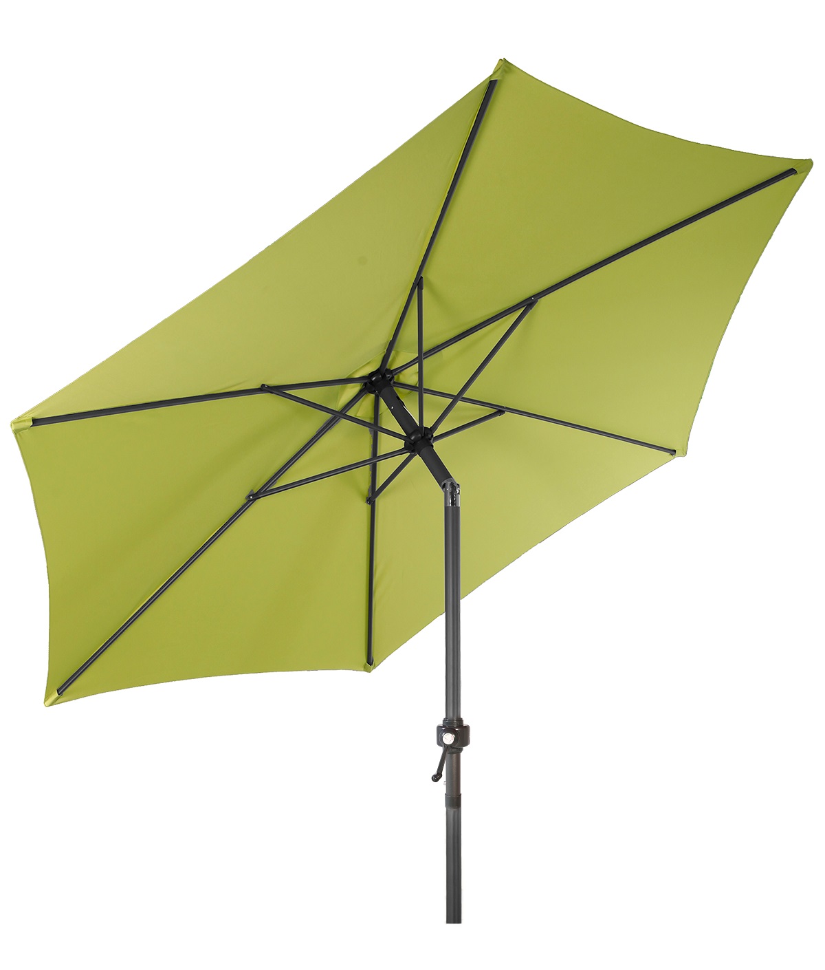 XL Alu Sonnenschirm Ø2,5 m Kurbelschirm Garten Balkon Terrasse knickbar limegrün