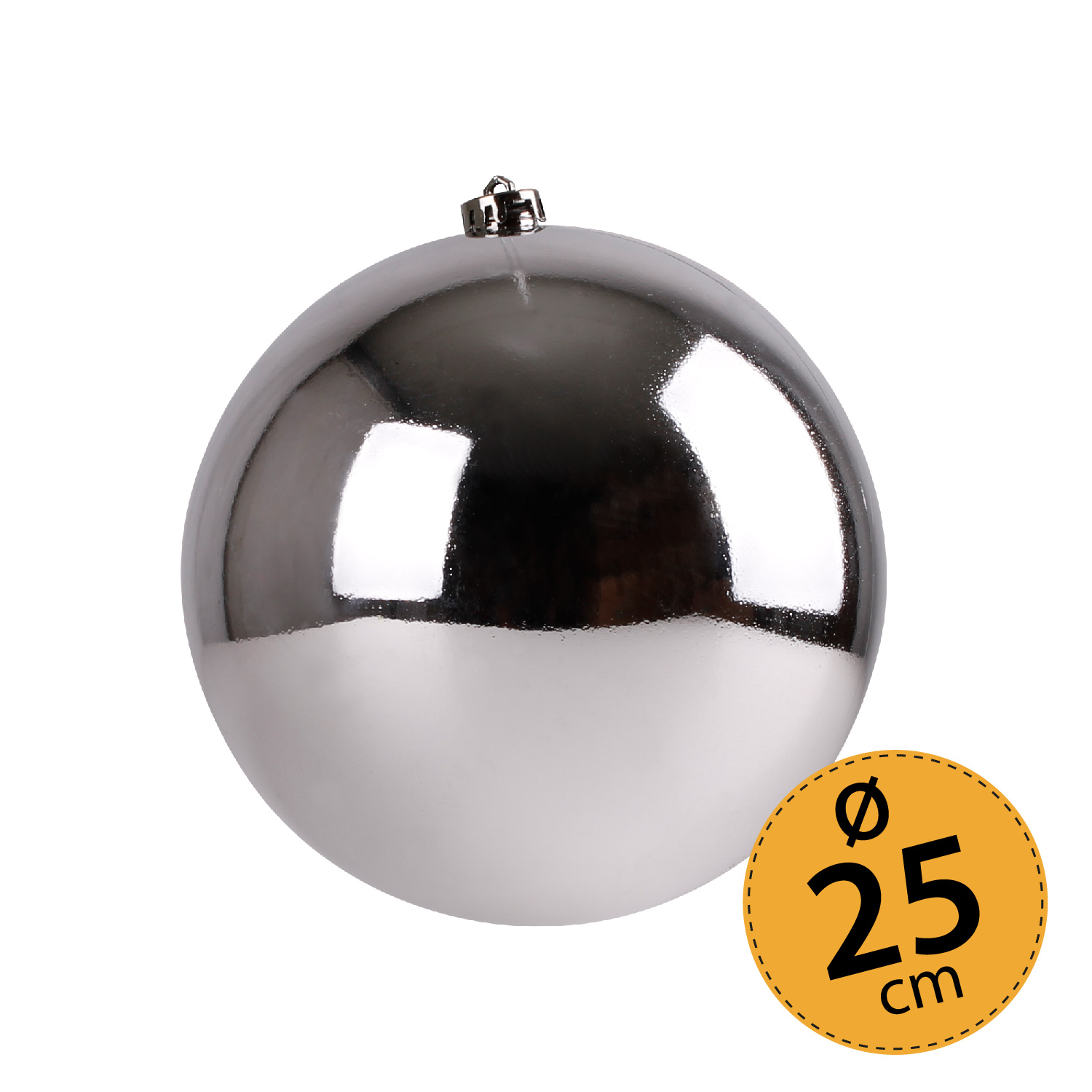 Christbaumkugel silber Weihnachtskugel ⌀ 25 cm Baumschmuck Deko-Kugel glänzend